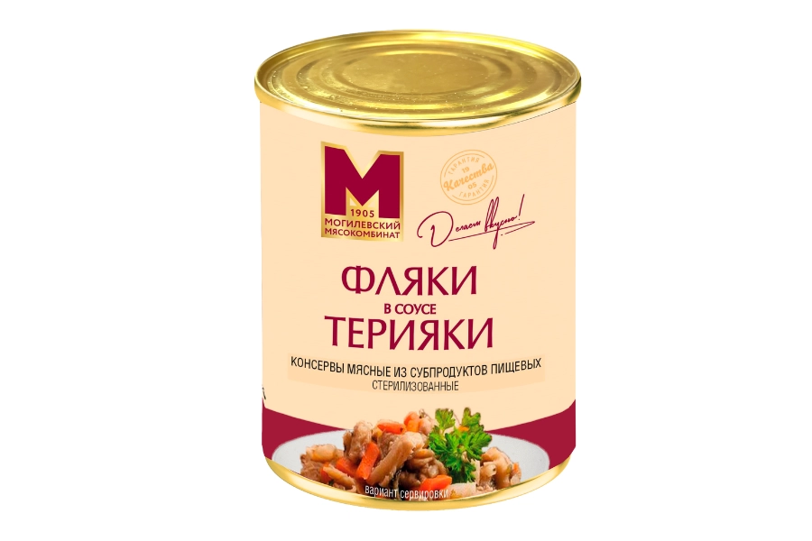 Консервы мясные из субпродуктов пищевых стерилизованные "Фляки в соусе Терияки"